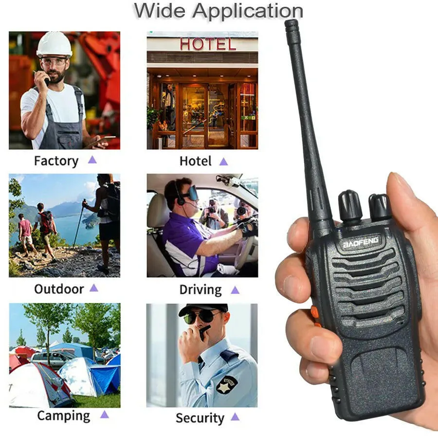 2023 Original 5/12W 2/4PCS Baofeng BF-888S Walkie Talkie UHF 400-470MHz BF 888S Cheap Two Way ham Radios Transceiver USB Plug