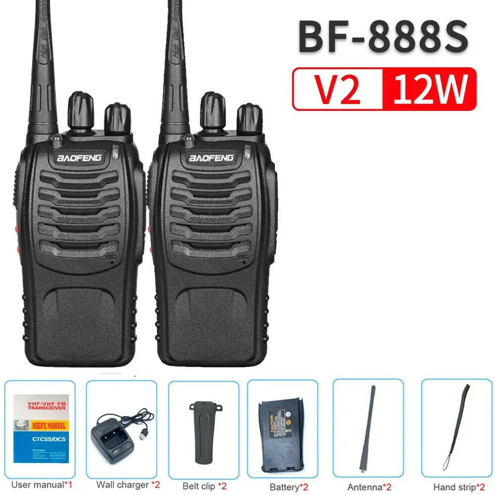 2023 Original 5/12W 2/4PCS Baofeng BF-888S Walkie Talkie UHF 400-470MHz BF 888S Cheap Two Way ham Radios Transceiver USB Plug