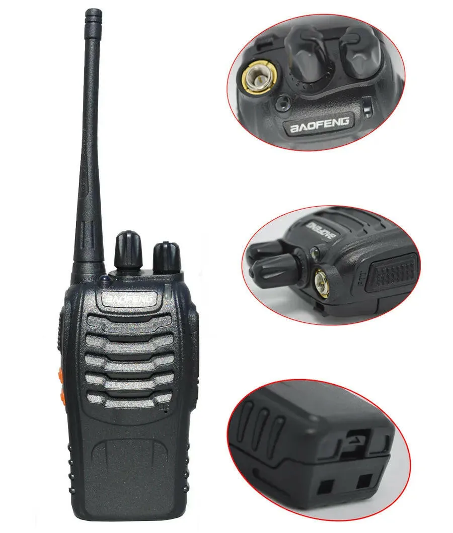 2023 Original 5/12W 2/4PCS Baofeng BF-888S Walkie Talkie UHF 400-470MHz BF 888S Cheap Two Way ham Radios Transceiver USB Plug