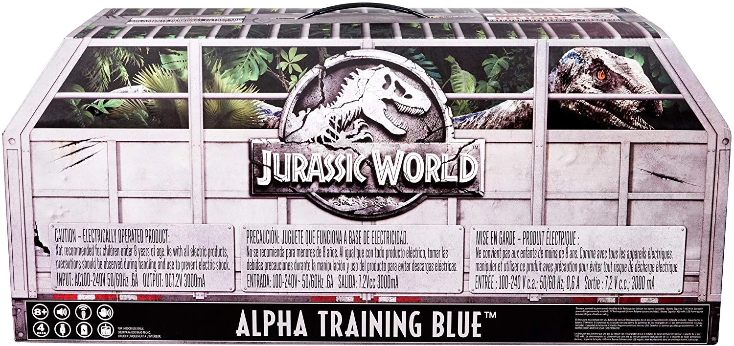 24" Inch Long HUGE Alpha Blue Training Raptor (INTERACTIVE AI) Trainable Dinosaur 1/6 Scale Figure