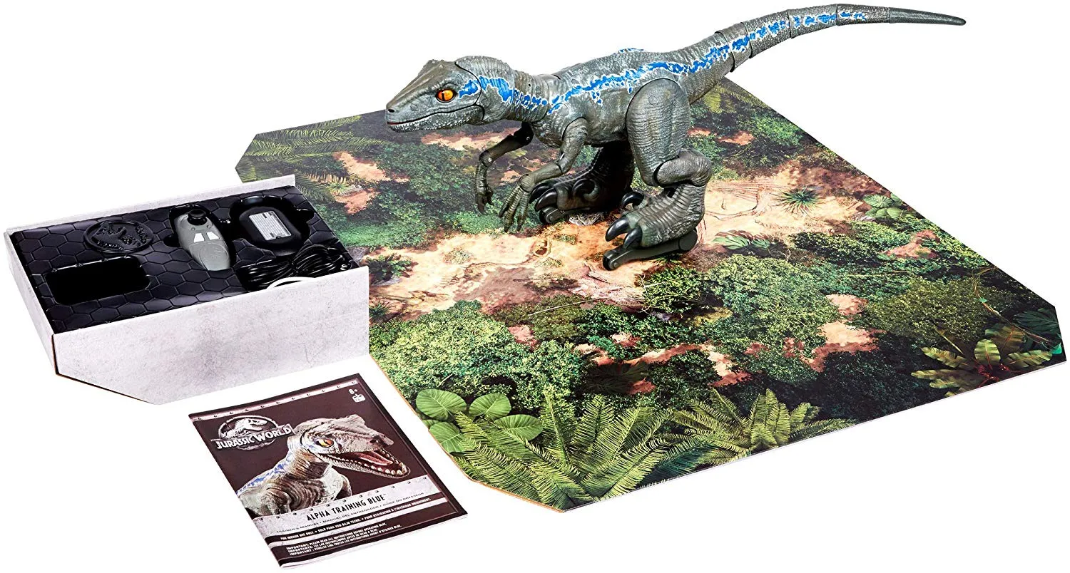 24" Inch Long HUGE Alpha Blue Training Raptor (INTERACTIVE AI) Trainable Dinosaur 1/6 Scale Figure