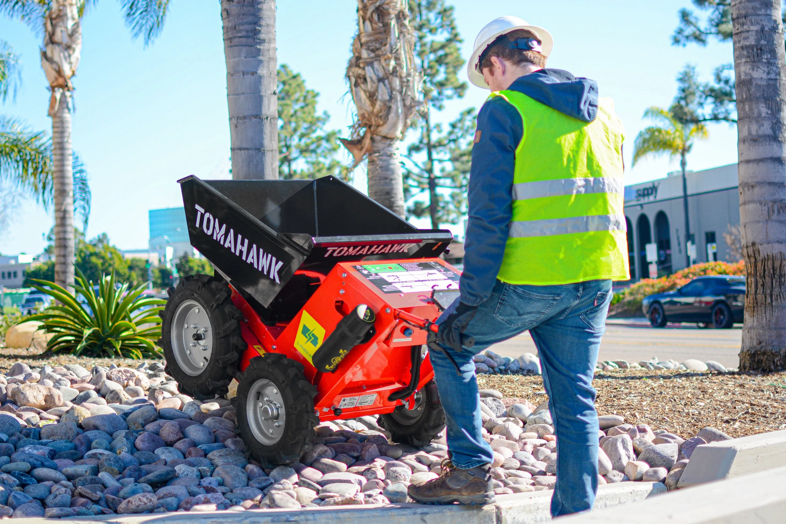 30" Concrete Power Buggy Electric Battery Mini Dumper 660-lb. Bucket Capacity