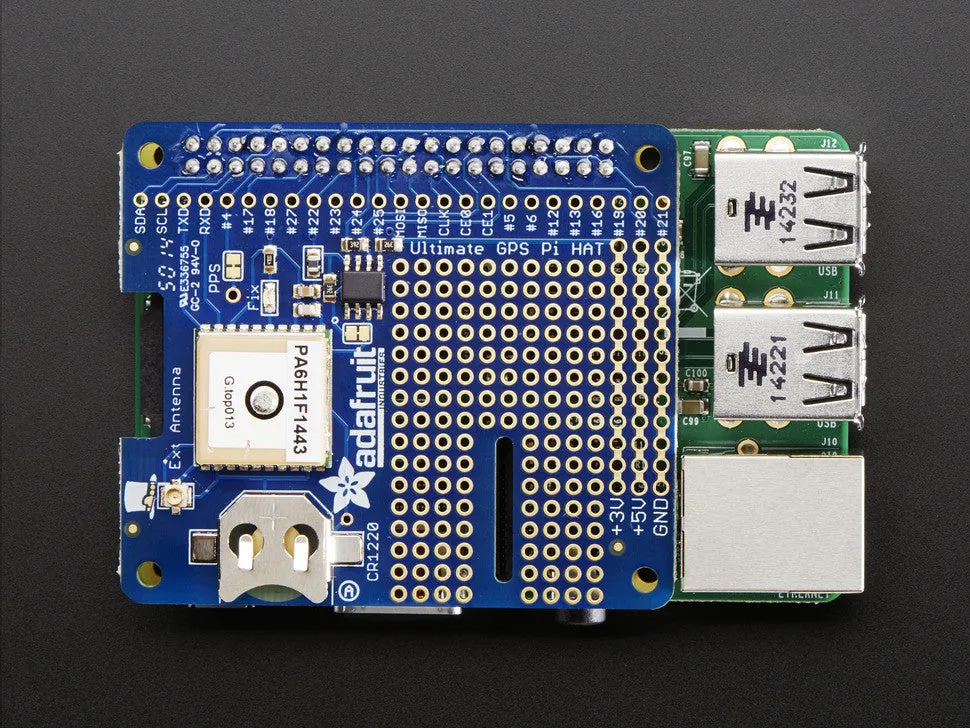 Adafruit Ultimate GPS HAT for Raspberry Pi A /B /Pi 2/3/Pi 4 - Mini Kit