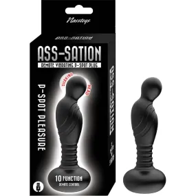 Ass-Sation Remote Vibrating P-Spot Plug Black