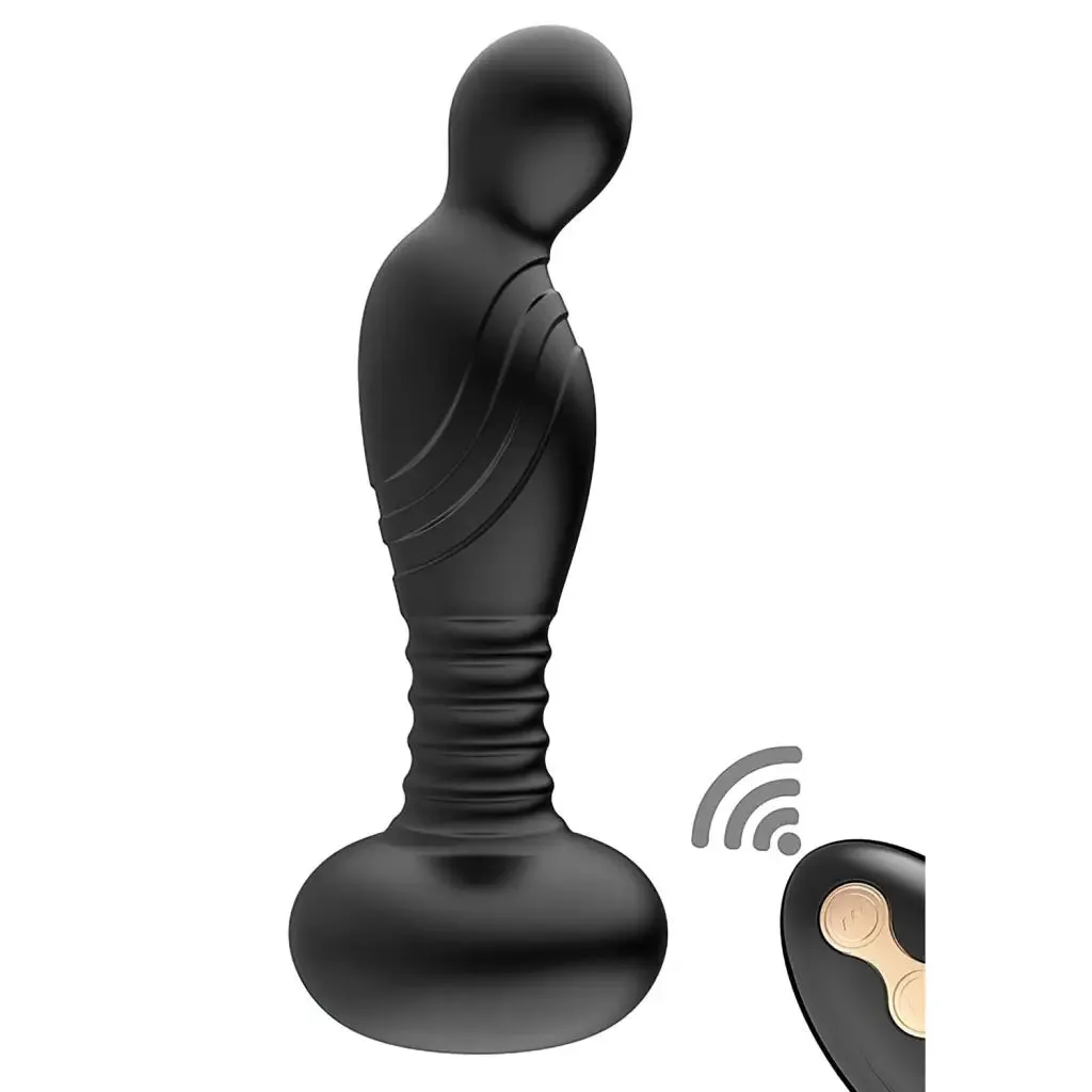 Ass-Sation Remote Vibrating P-Spot Plug Black