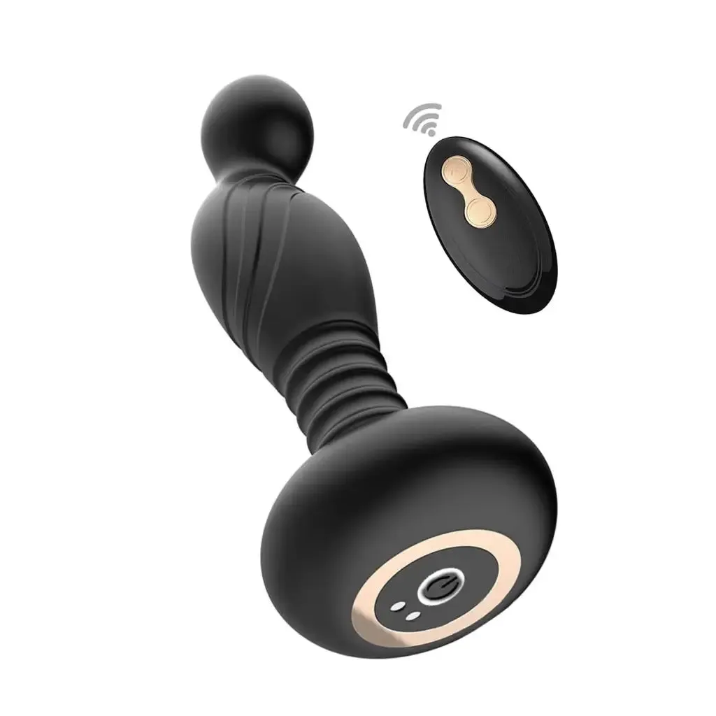 Ass-Sation Remote Vibrating P-Spot Plug Black