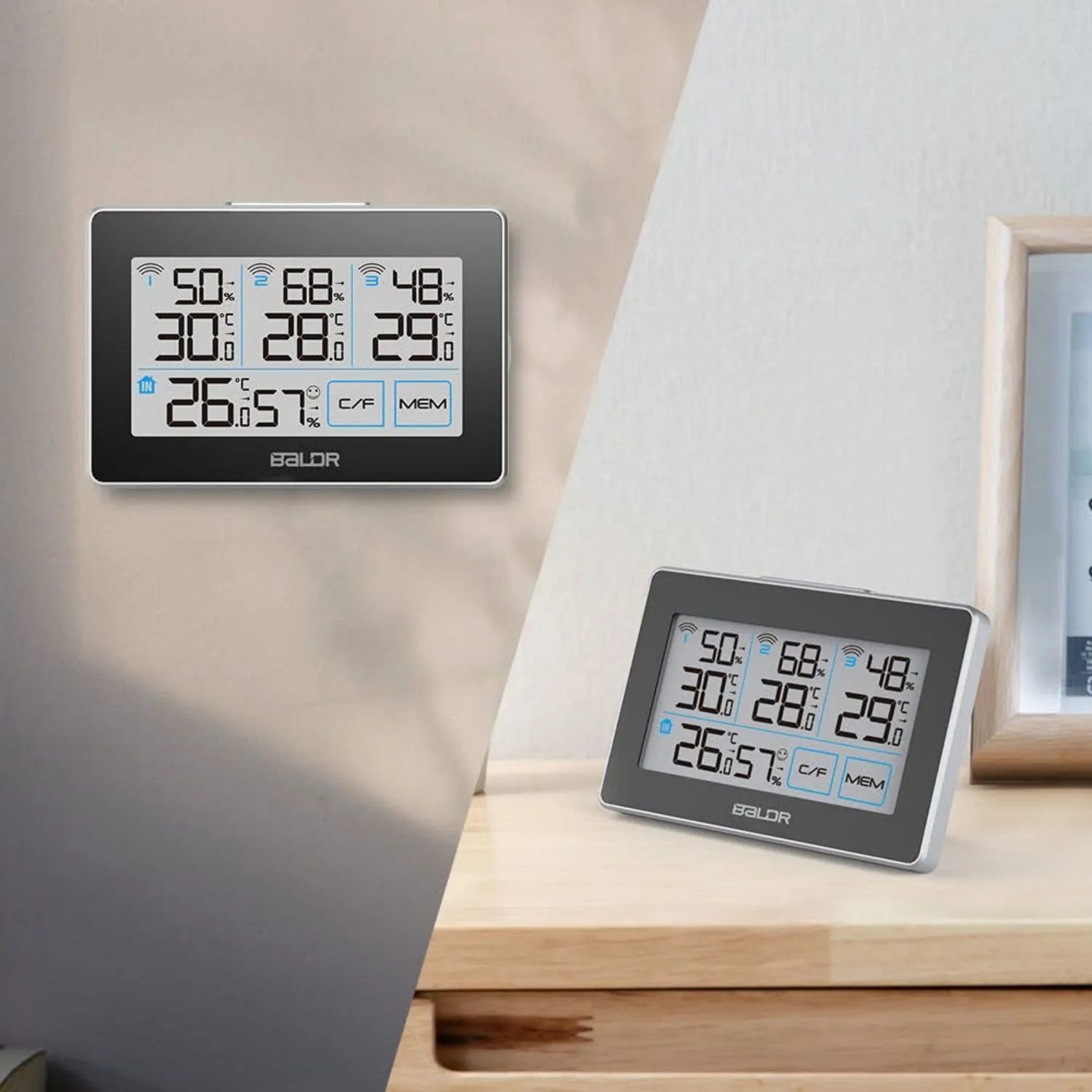 BALDR Indoor/Outdoor Wireless Weather Station With 3 Sensors