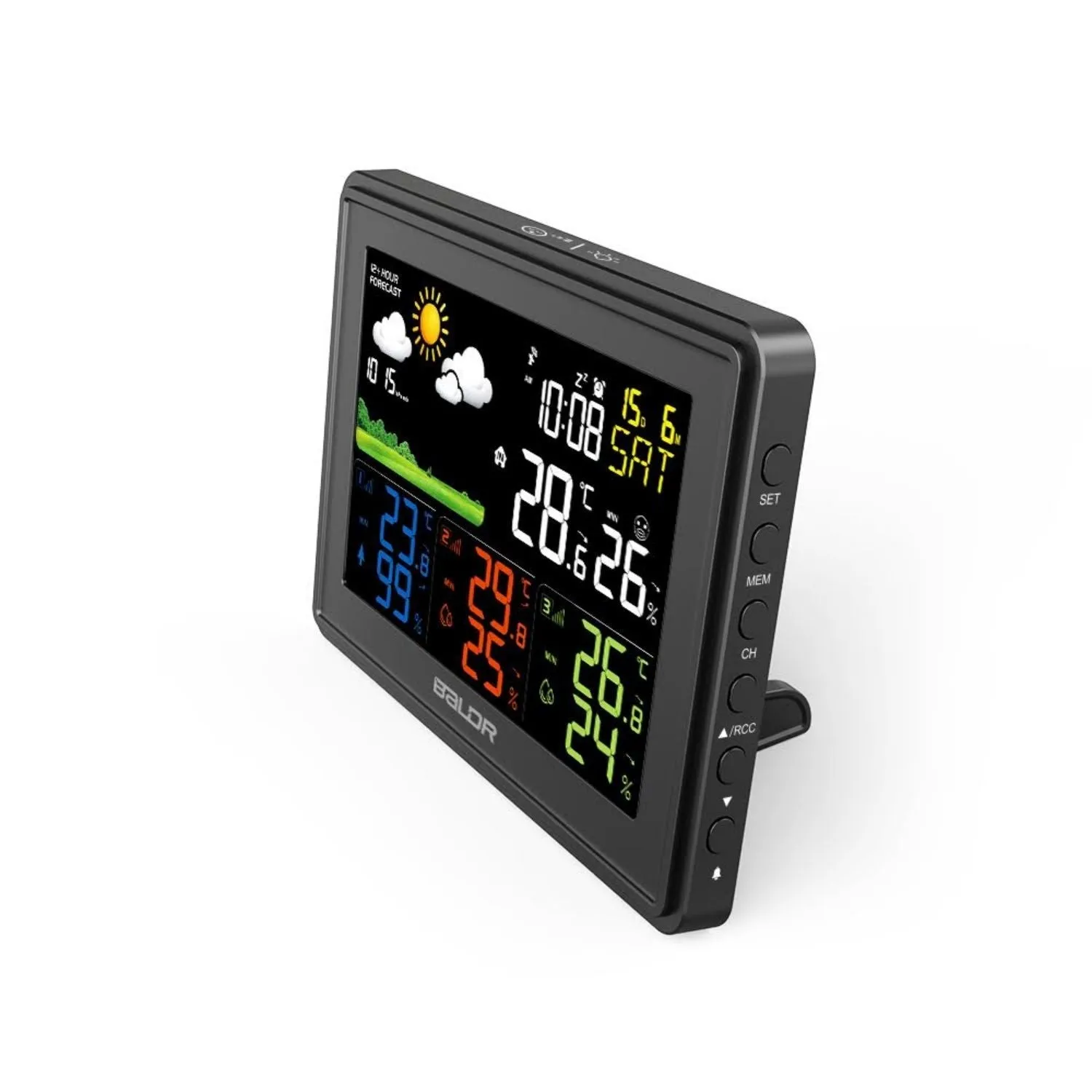 BALDR LCD Weather Station With 3 Outdoor Sensors