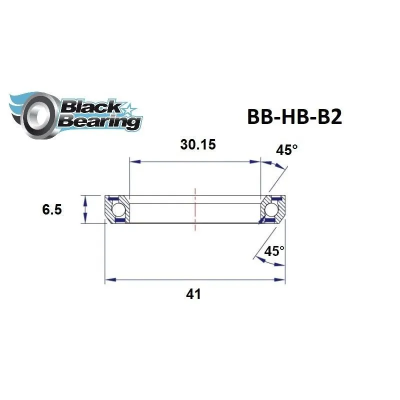 Blackbearing B2 30.15x41x6.5mm 45/45° Headset Bearing