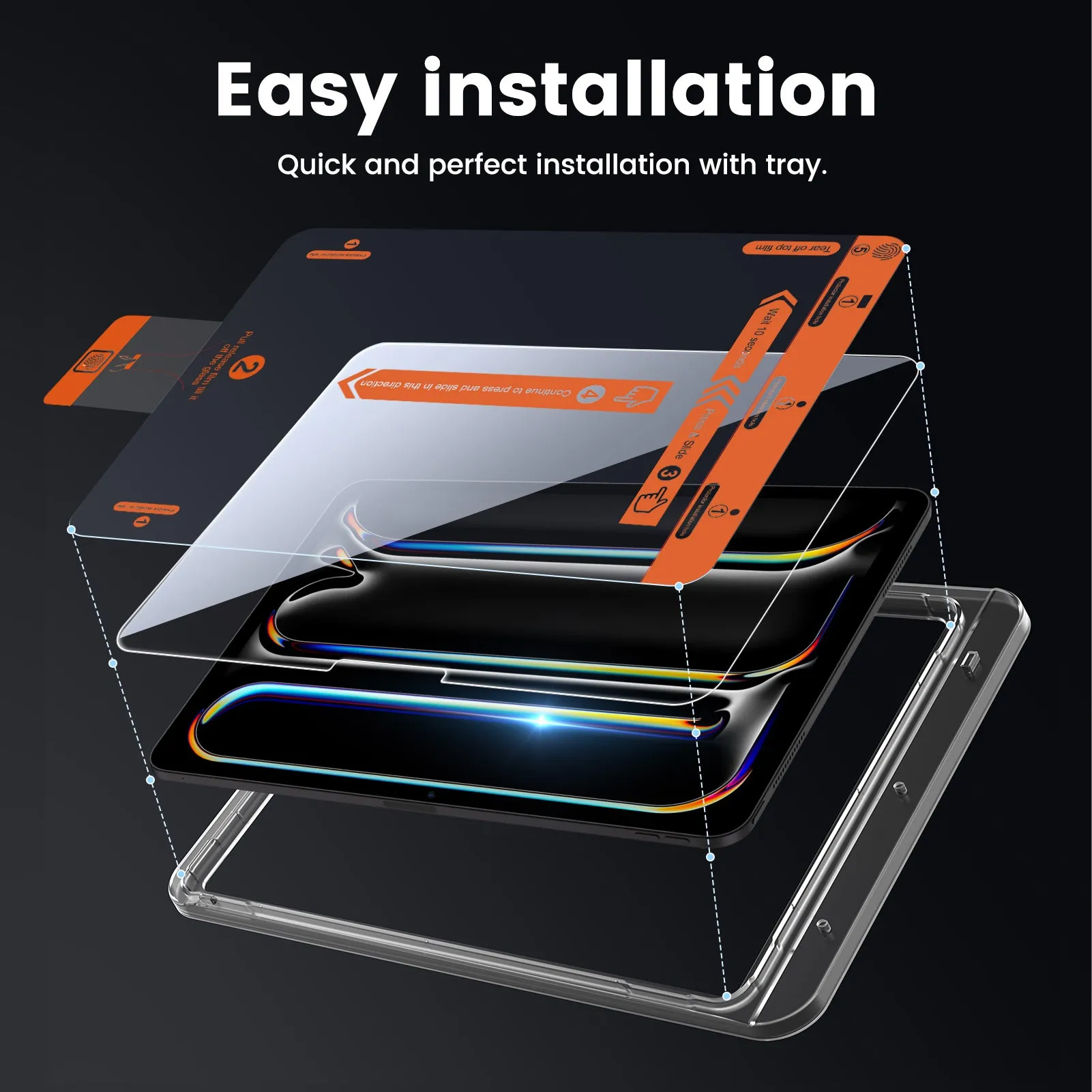 Easy-install HD Screen Protector 2 Pack for iPad Pro (2024)