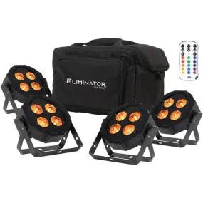 Eliminator MEGA HEX L PAK4 RGBLA UV LED Wash Light Kit (4-Pack)