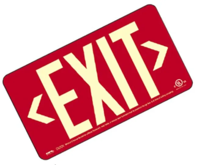 EXIT Sign, Centurion100, Wall Mount, Black/ Green/ Red