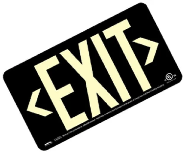 EXIT Sign, Centurion100, Wall Mount, Black/ Green/ Red