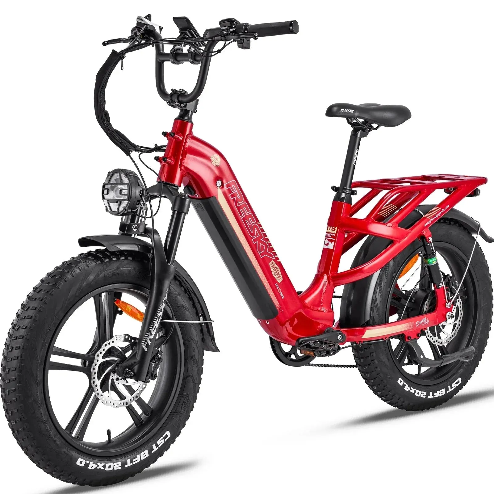 EZE Ryders FREESKY Rocky 750 w Ready to Ride Step Thru Ebike 20x4 Electric Cargo eBike