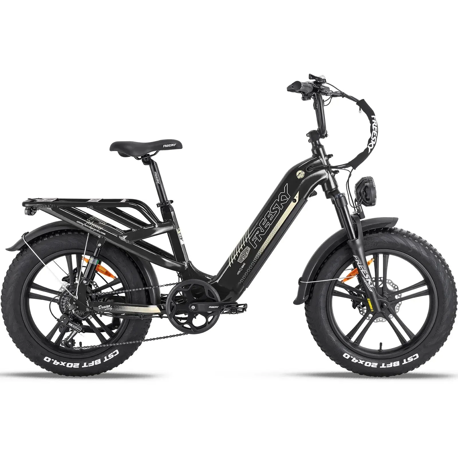 EZE Ryders FREESKY Rocky 750 w Ready to Ride Step Thru Ebike 20x4 Electric Cargo eBike