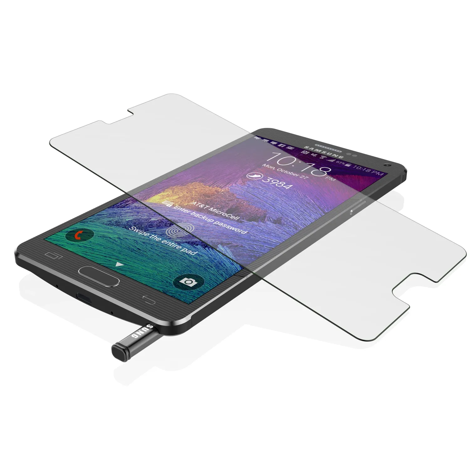 Galaxy Note 4 Punkcase Glass SHIELD Tempered Glass Screen Protector 0.33mm Thick 9H Glass Screen