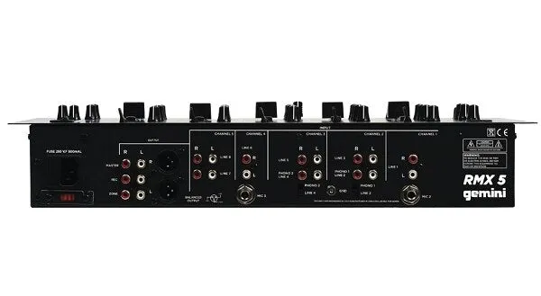 Gemini RMX5 Professional 5-Channel 19 DJ Mixer"