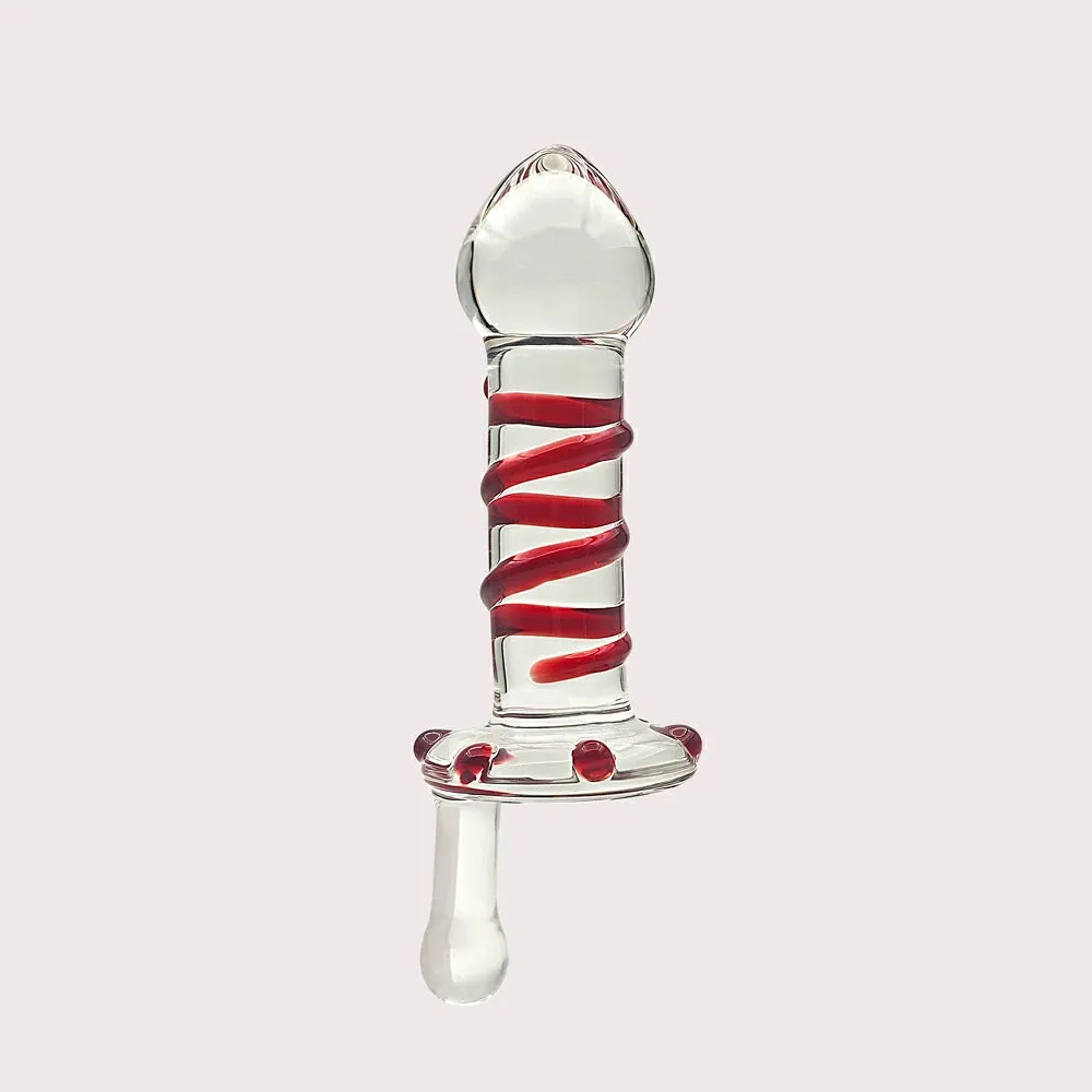 Glass Dildo with Rotary Handle