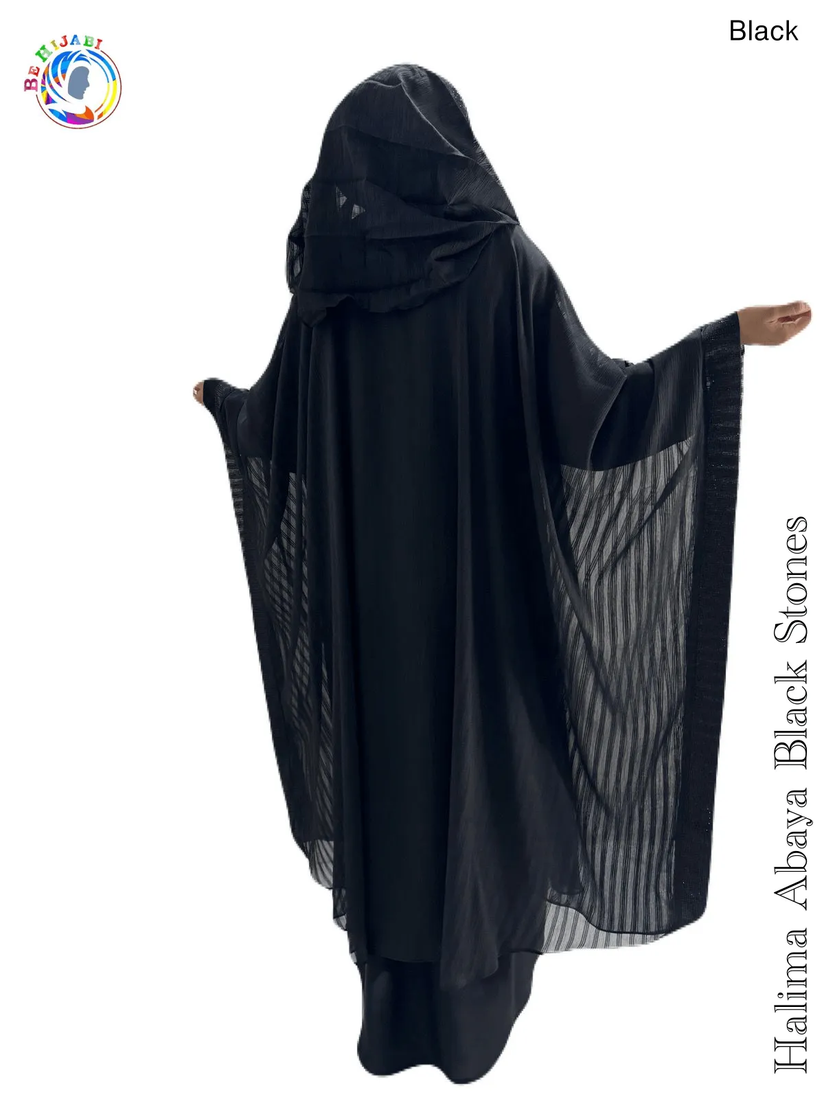 Halima Abaya Black Stones