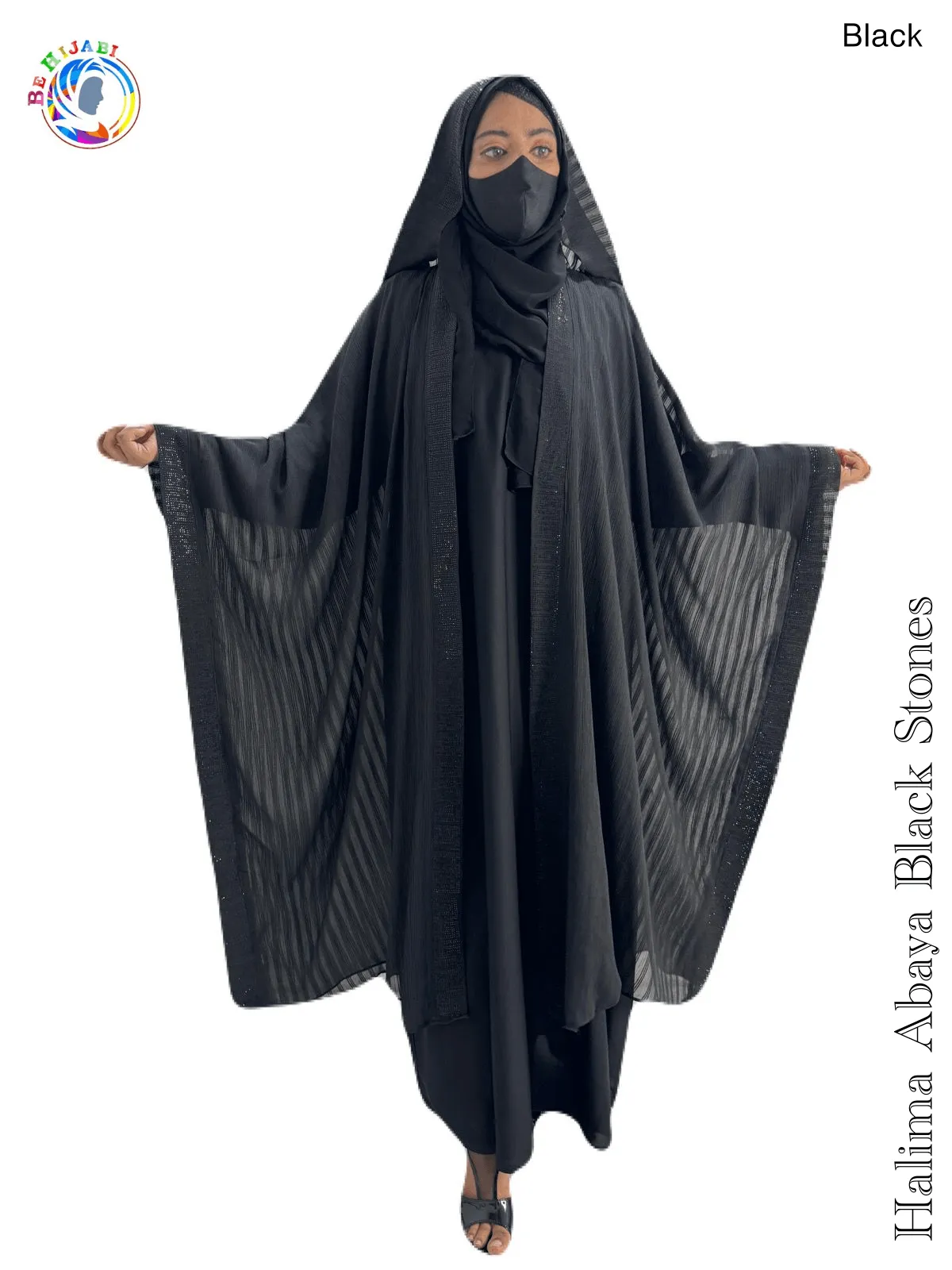 Halima Abaya Black Stones