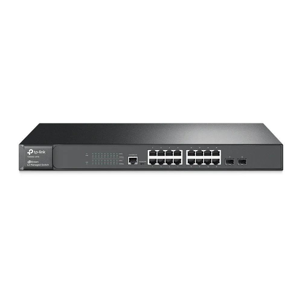 JetStream 16-Port Gigabit L2 Managed Switch with 2 SFP Slots TP-Link T2600G-18TS