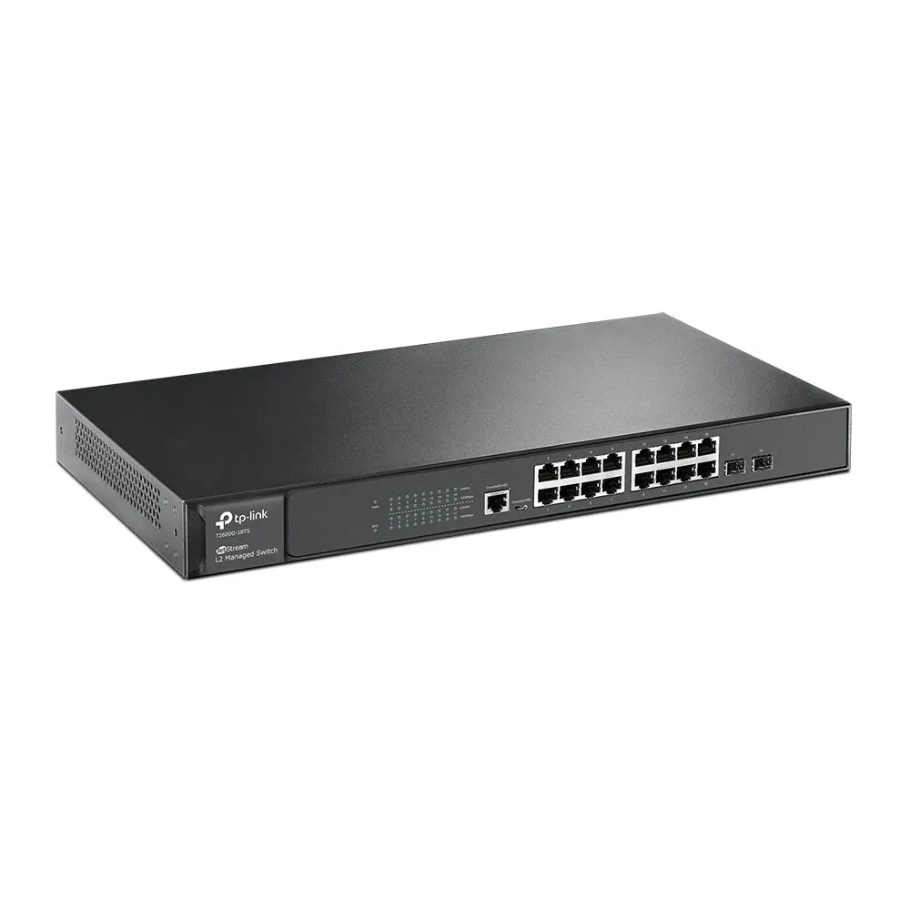 JetStream 16-Port Gigabit L2 Managed Switch with 2 SFP Slots TP-Link T2600G-18TS