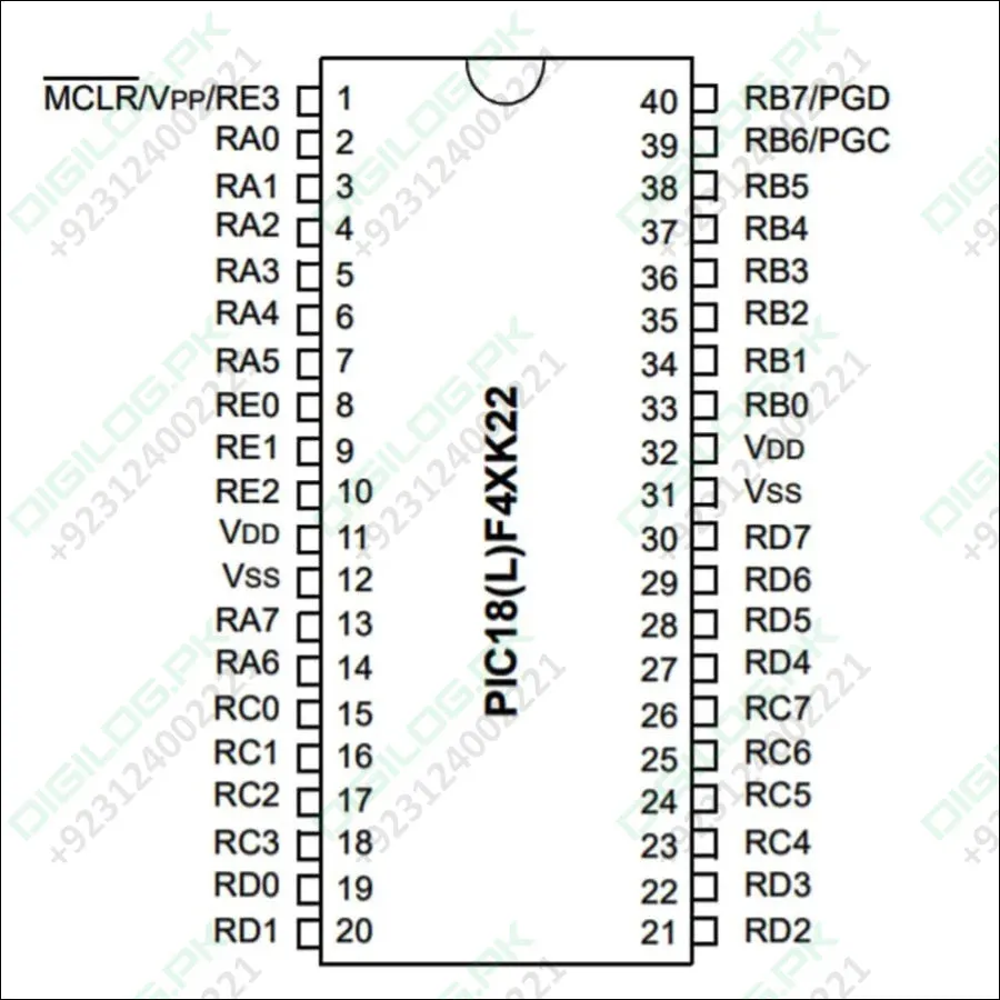 Microchip Pic18f46k22 Microcontroller 18f452 (40-pin Dip) Pic Microcontroller Dip