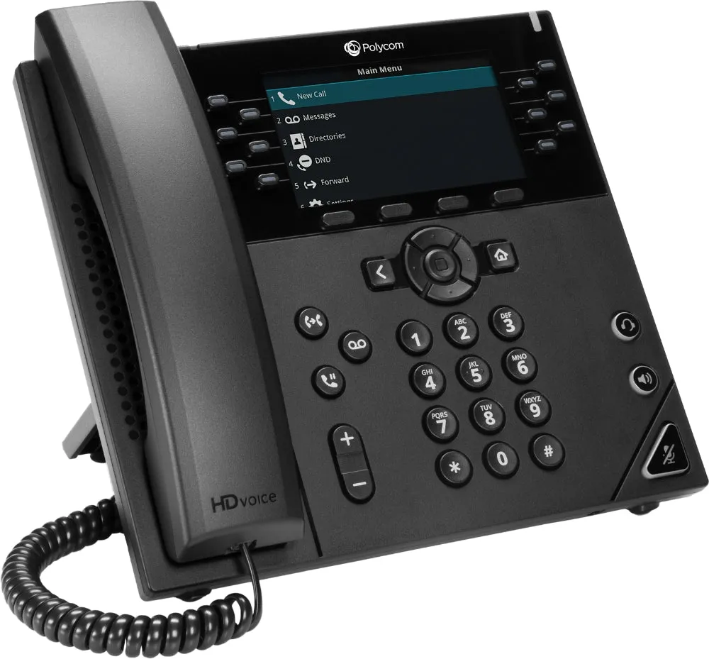 Poly VVX 450 12-line Desktop Business IP Phone (openSIP, dual 10/100/1000 Ethernet ports)