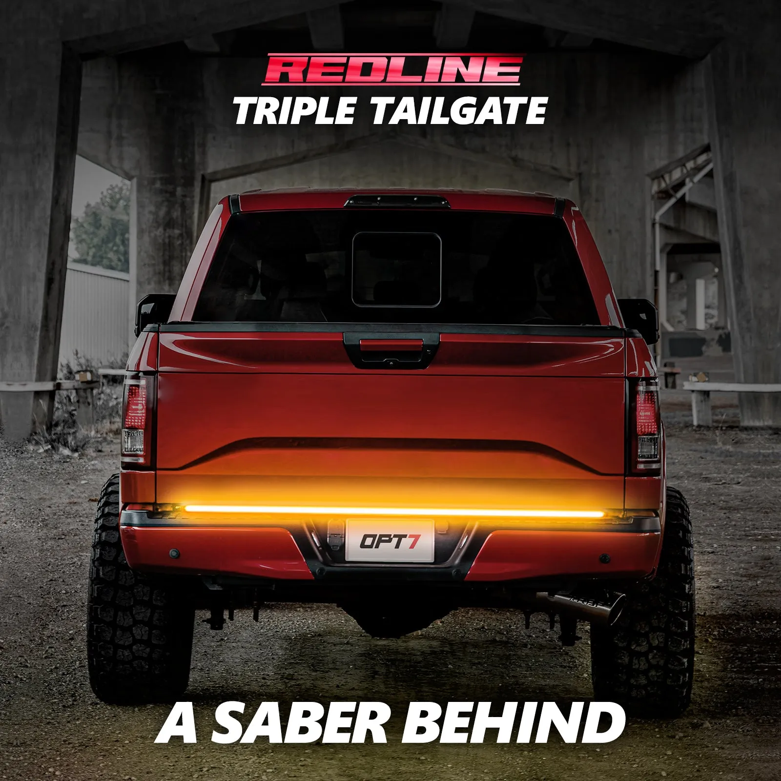 Redline Triple  Row LED Tailgate Light Bar with Reverse Light, Brake Light & Sequential Turn Signals