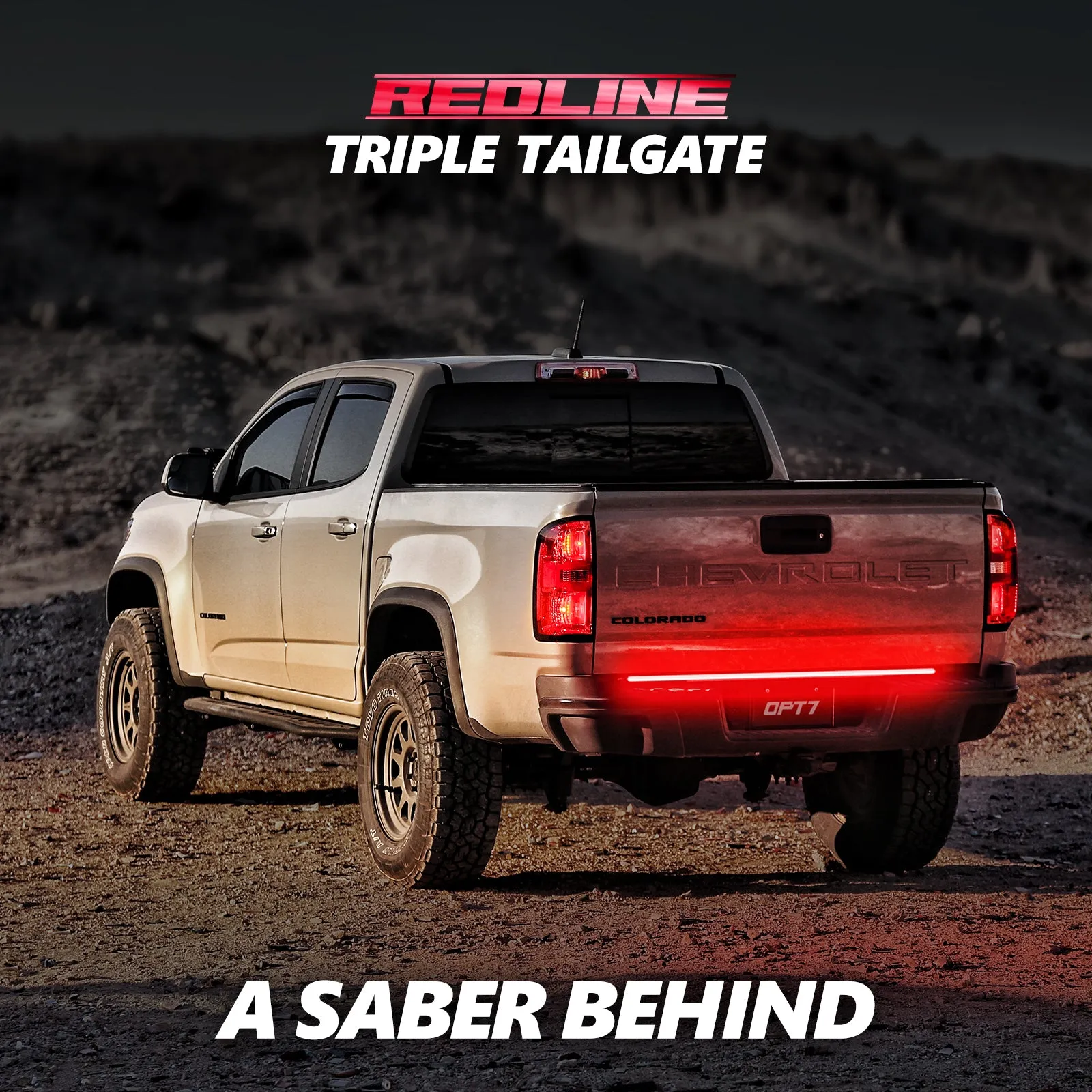 Redline Triple  Row LED Tailgate Light Bar with Reverse Light, Brake Light & Sequential Turn Signals