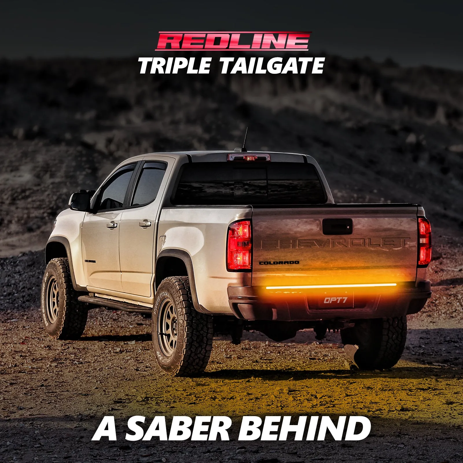 Redline Triple  Row LED Tailgate Light Bar with Reverse Light, Brake Light & Sequential Turn Signals