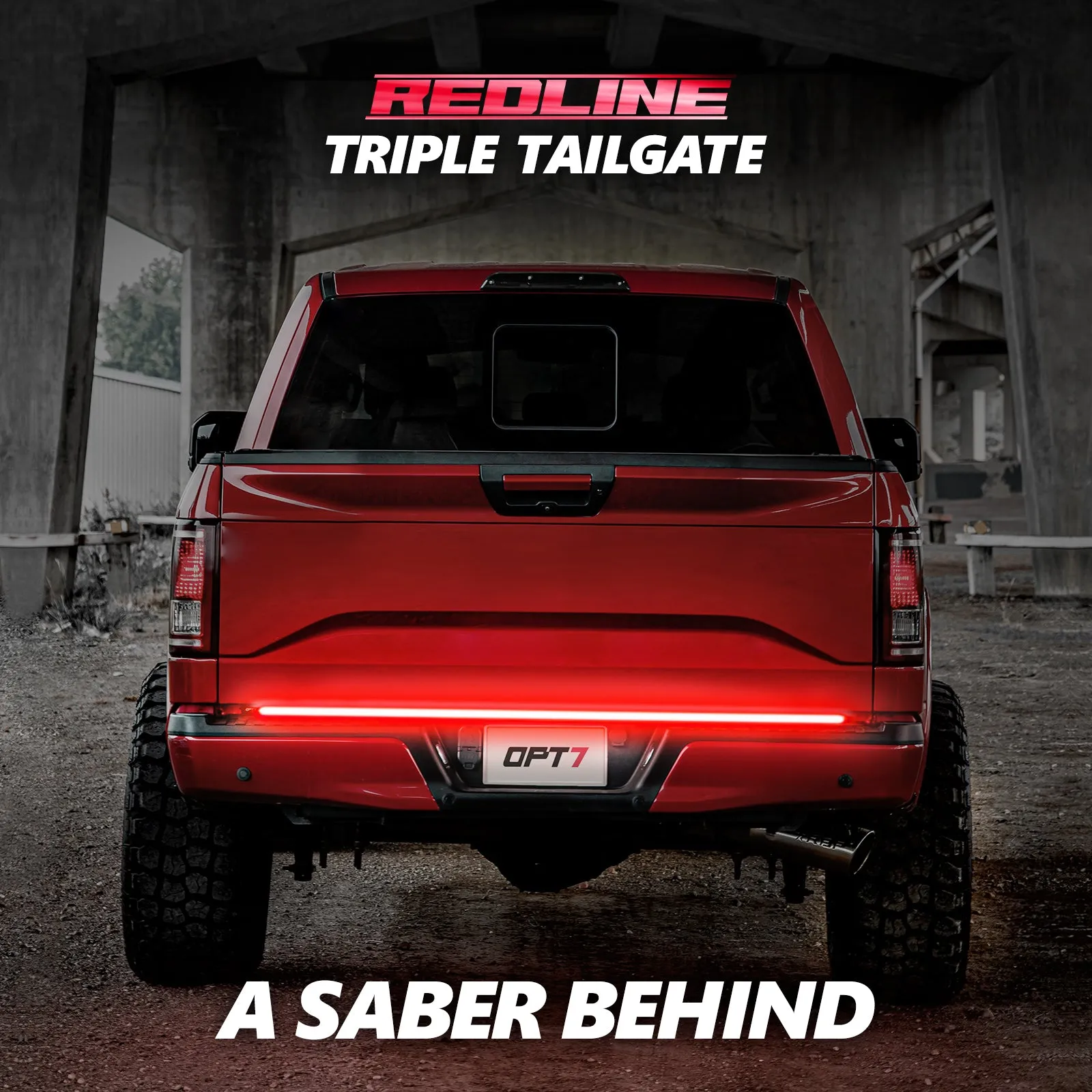 Redline Triple  Row LED Tailgate Light Bar with Reverse Light, Brake Light & Sequential Turn Signals