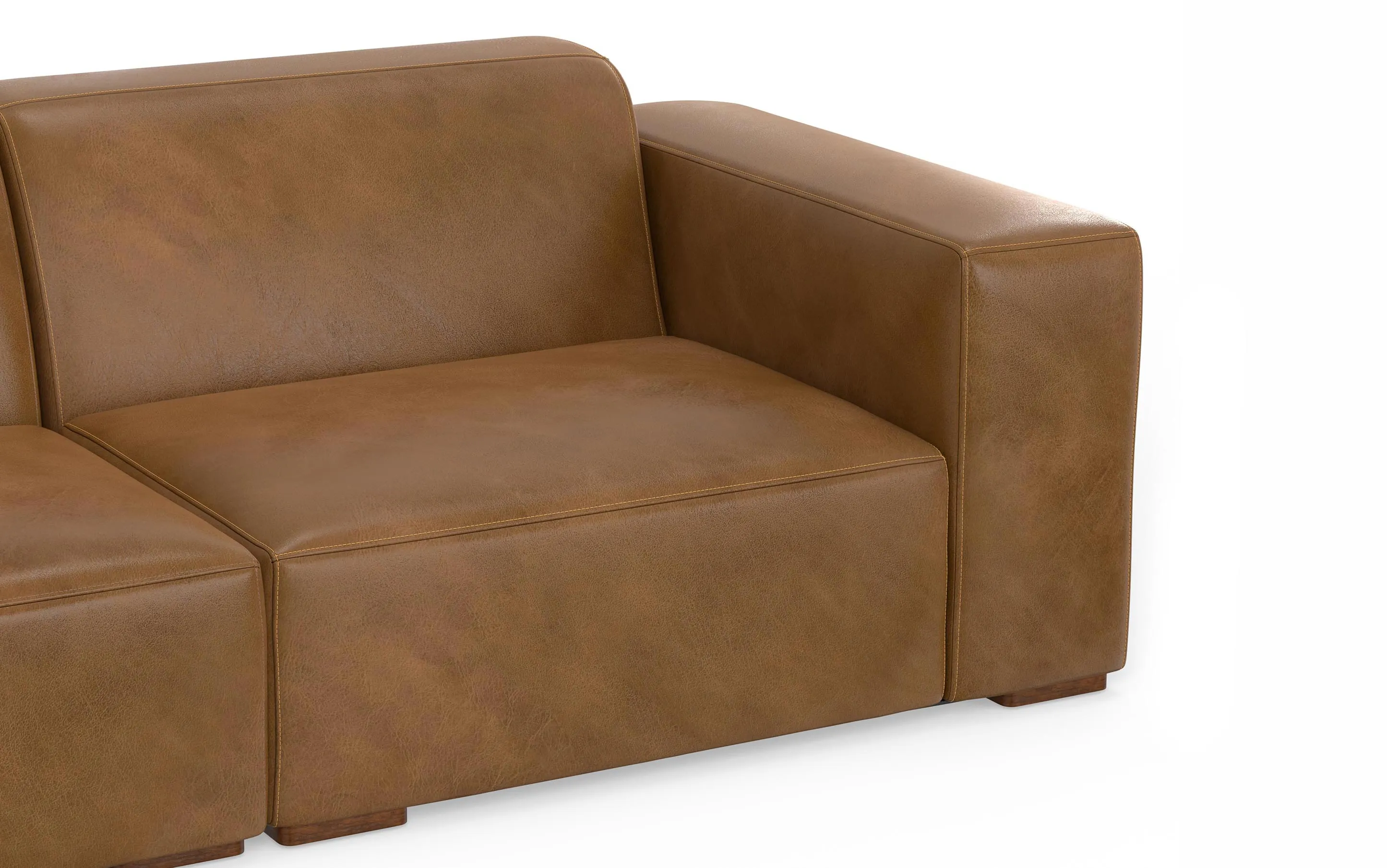 Rex 2 Seater Sofa and Left Chaise in Genuine Leather