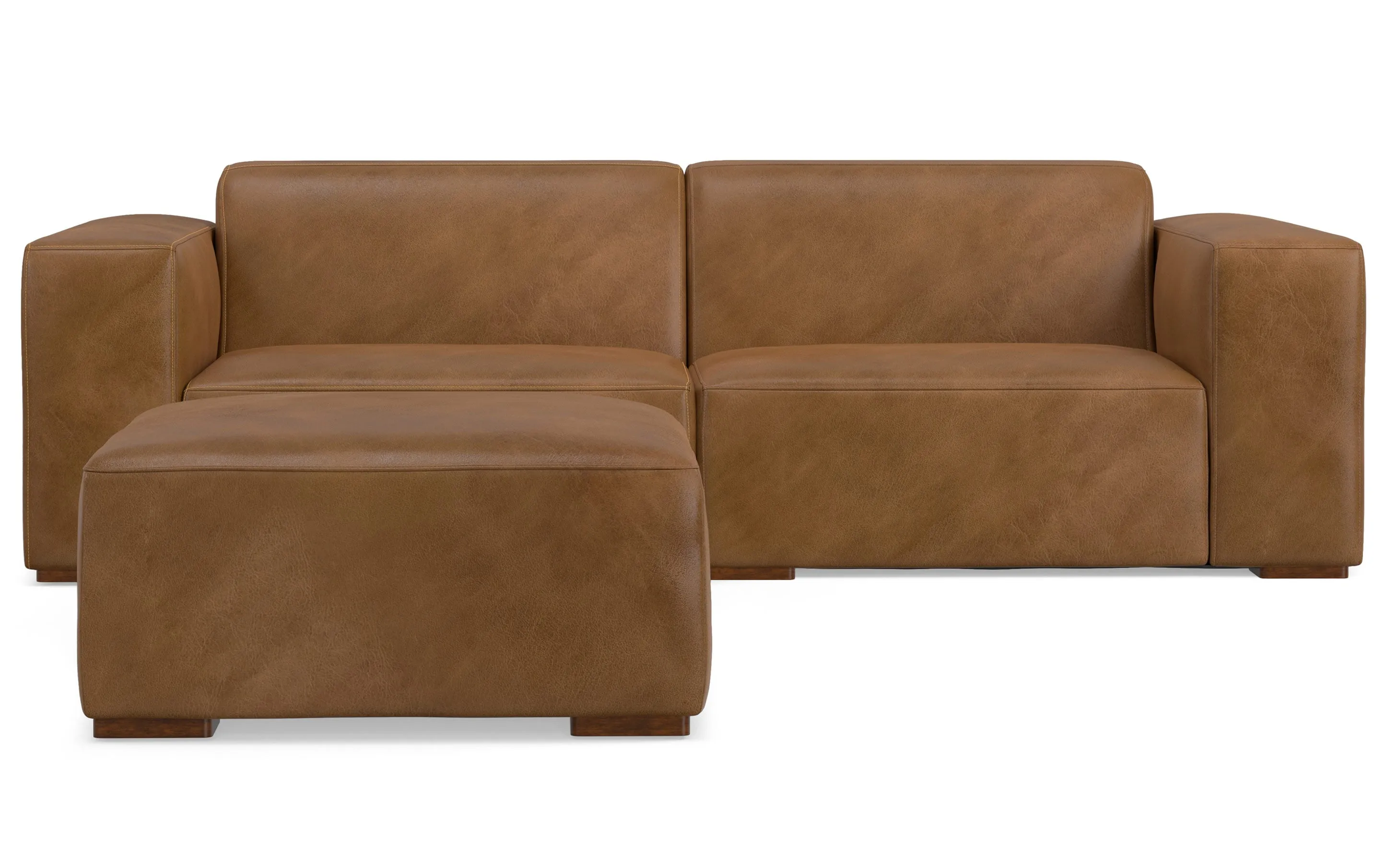 Rex 2 Seater Sofa and Ottoman in Genuine Leather