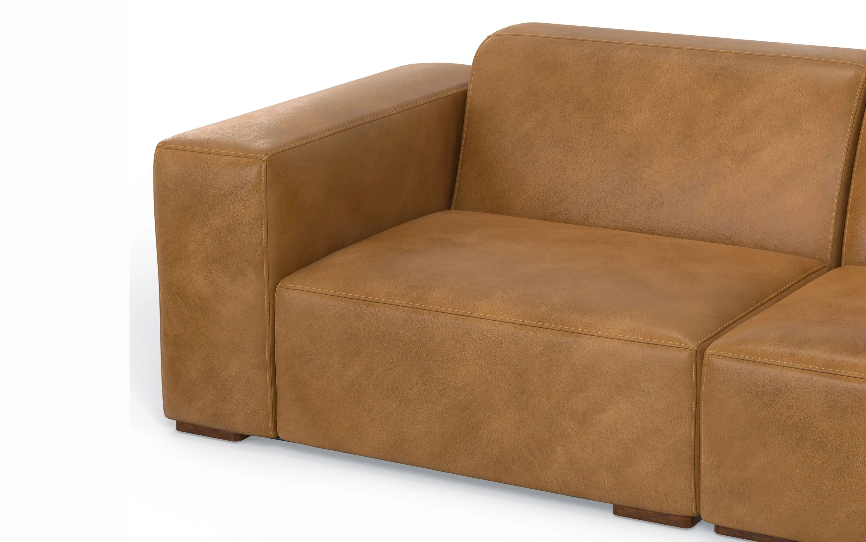 Rex 2 Seater Sofa and Ottoman in Genuine Leather