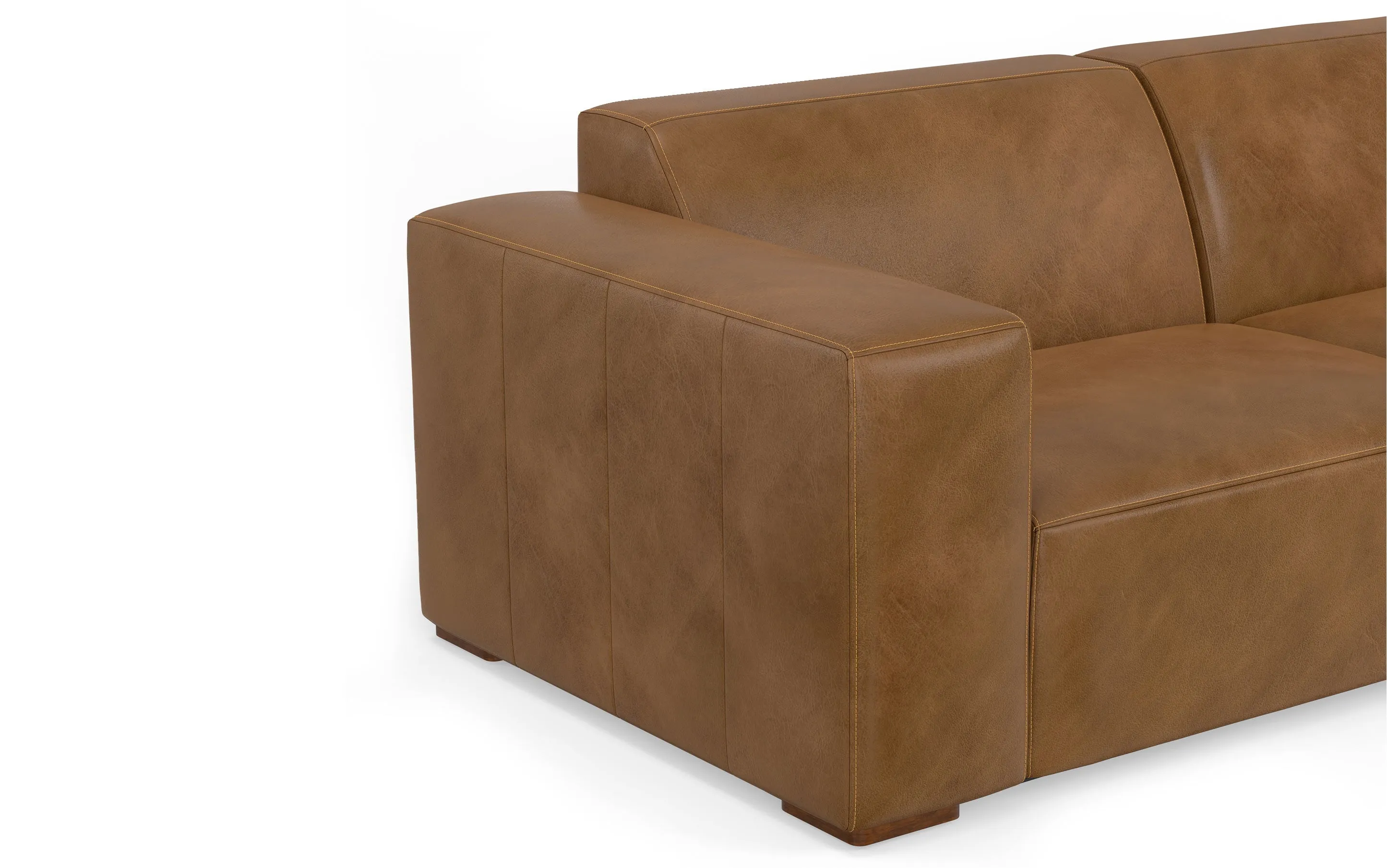 Rex 2 Seater Sofa and Ottoman in Genuine Leather