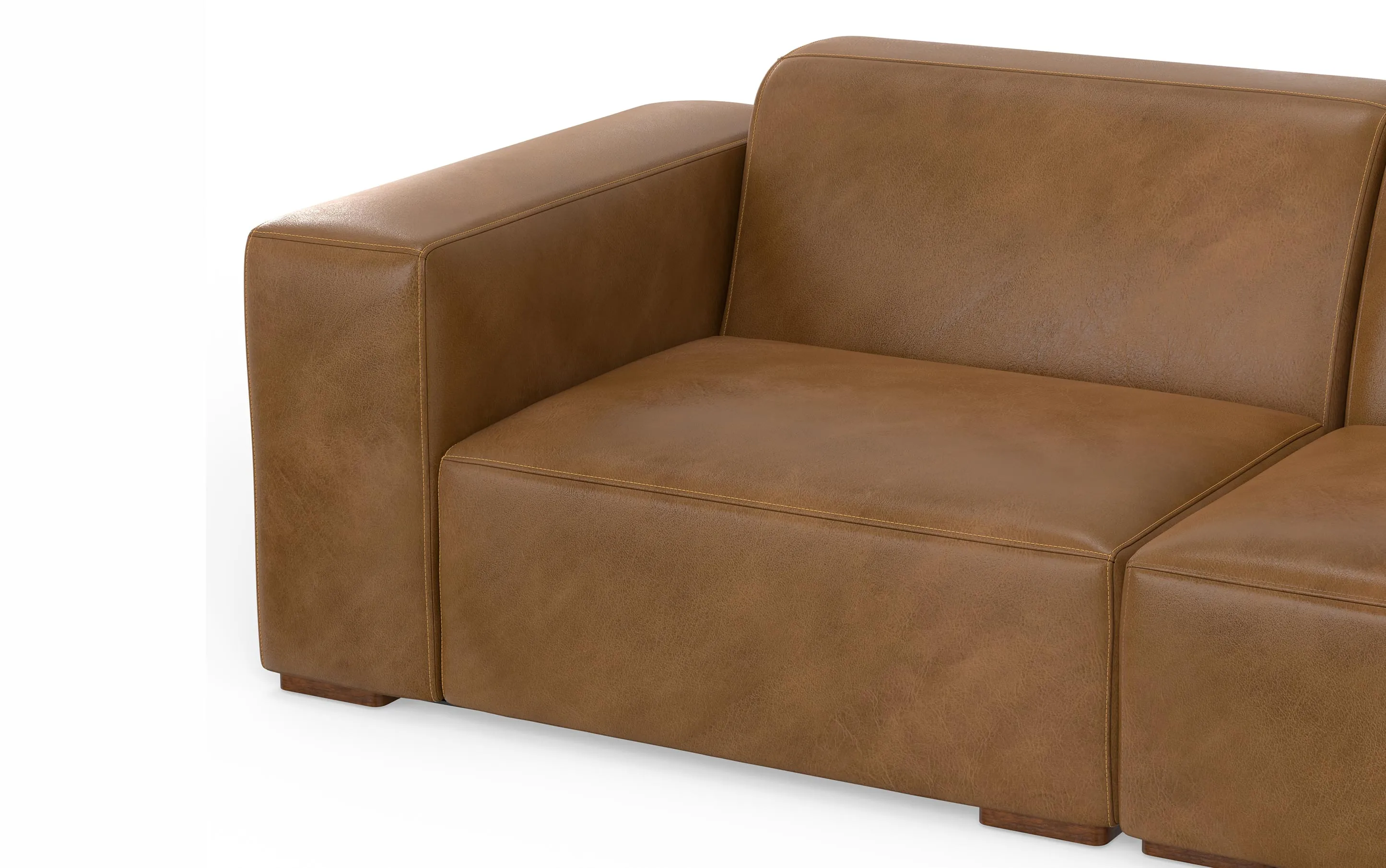 Rex 2 Seater Sofa and Ottoman in Genuine Leather