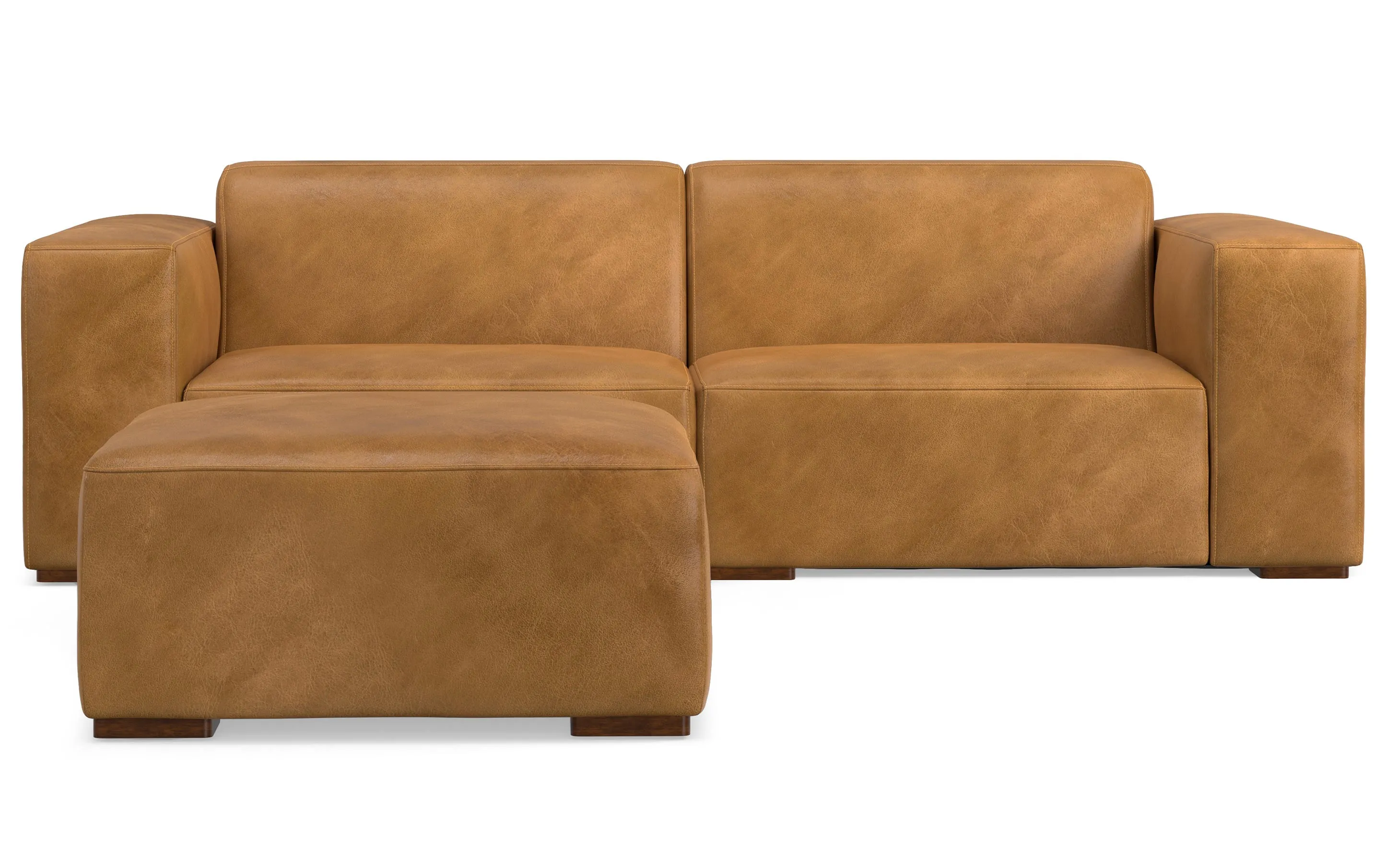 Rex 2 Seater Sofa and Ottoman in Genuine Leather