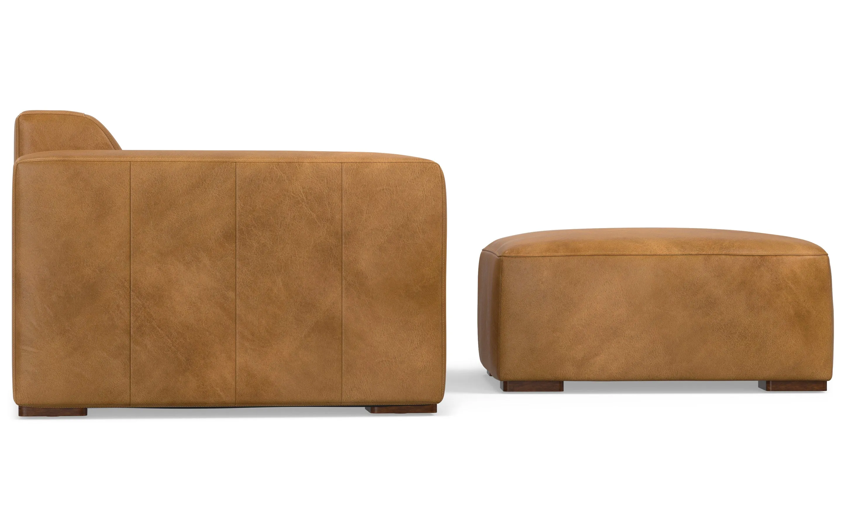 Rex 2 Seater Sofa and Ottoman in Genuine Leather