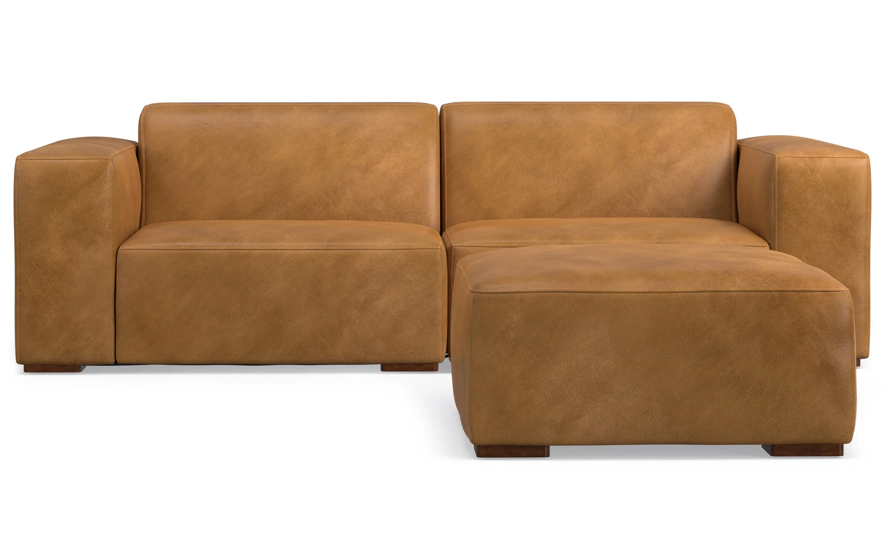 Rex 2 Seater Sofa and Ottoman in Genuine Leather