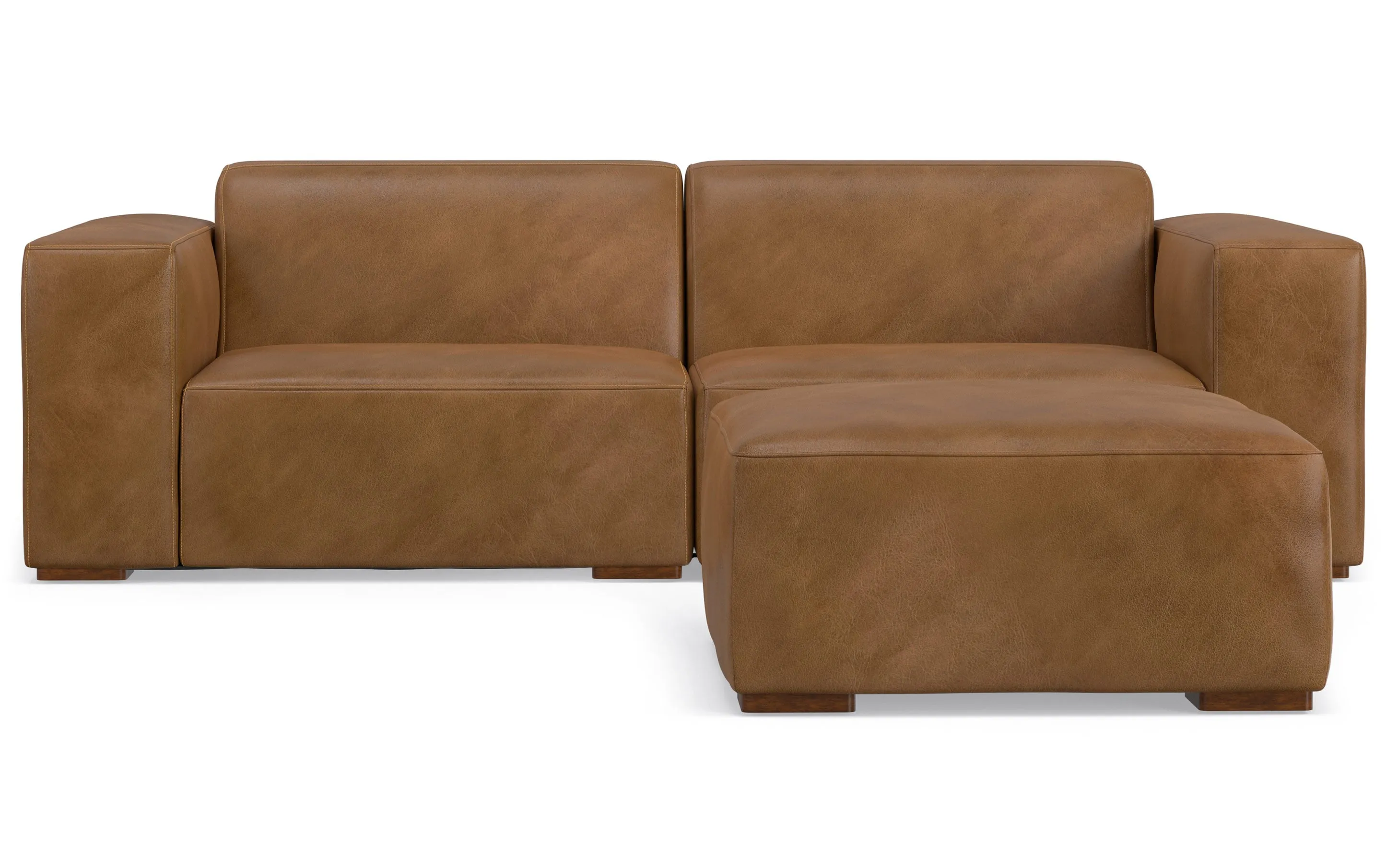 Rex 2 Seater Sofa and Ottoman in Genuine Leather