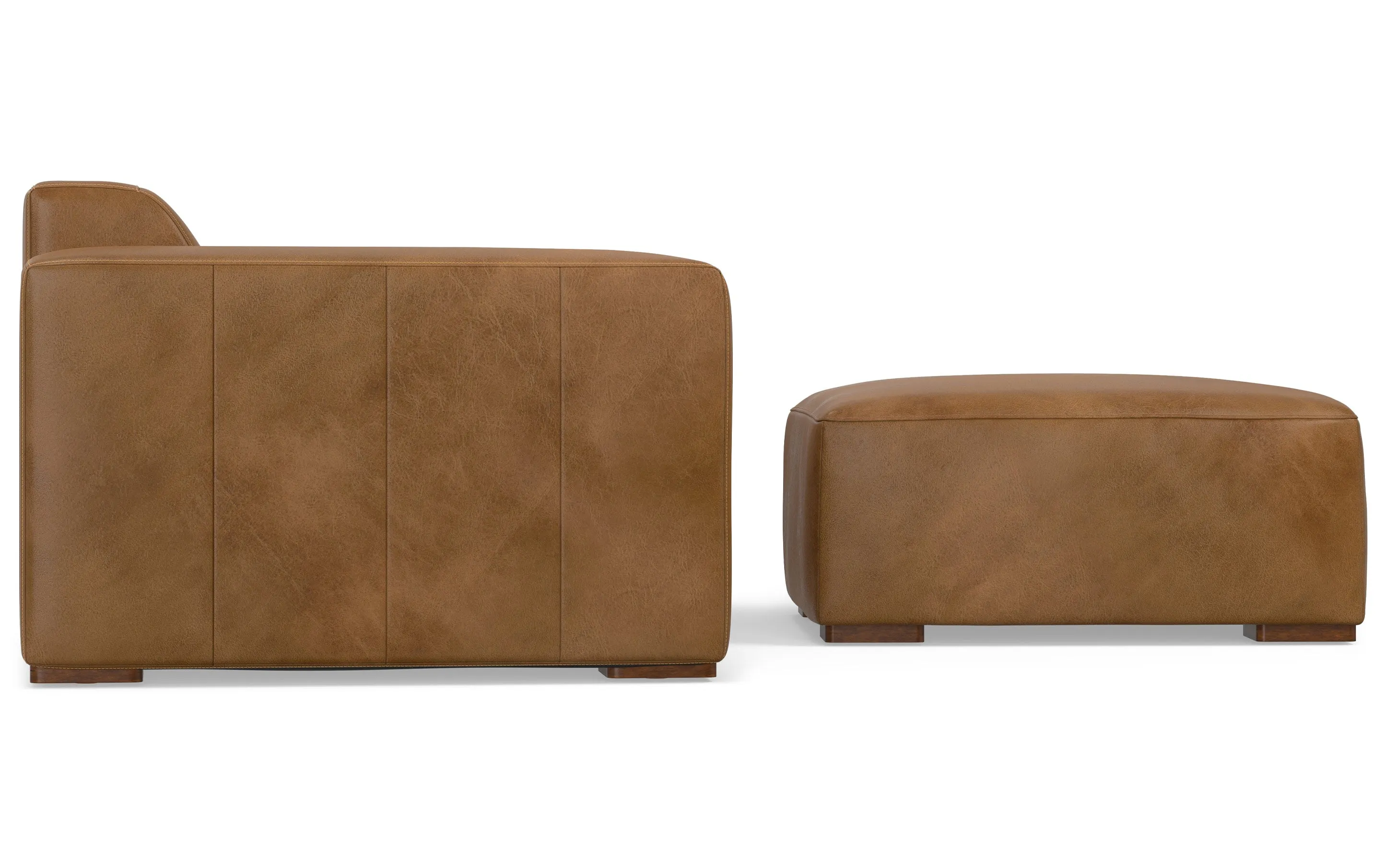 Rex 2 Seater Sofa and Ottoman in Genuine Leather