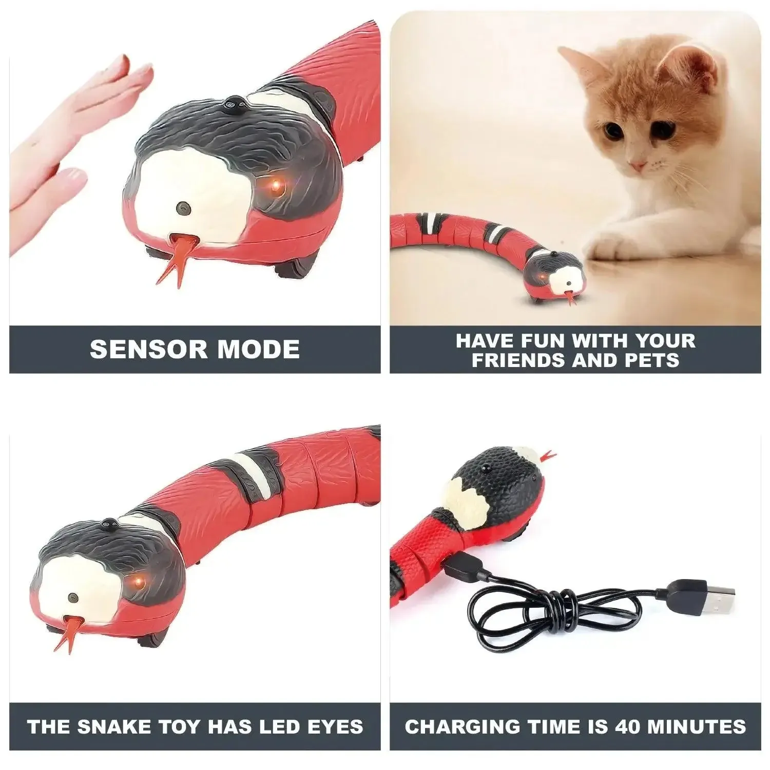 Smart Sensing Snake Toy for Pets