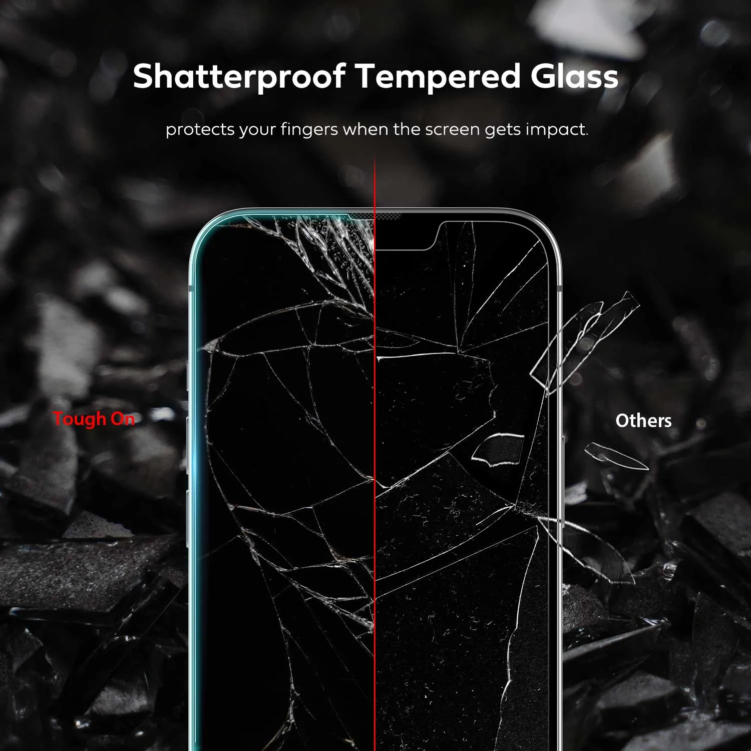 Tough On iPhone 13 Pro Tempered Glass Screen Protector 2 Pack w/ Installation Kit